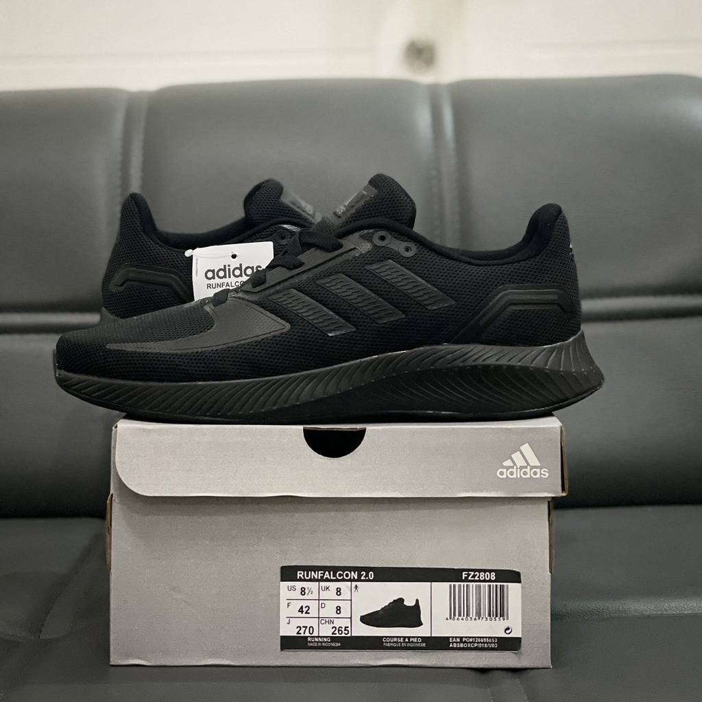 Sepatu Ads Run Falcon 2.0 Triple Black  Original OEM Sepatu Running Pria / Sepatu Olahraga Pria