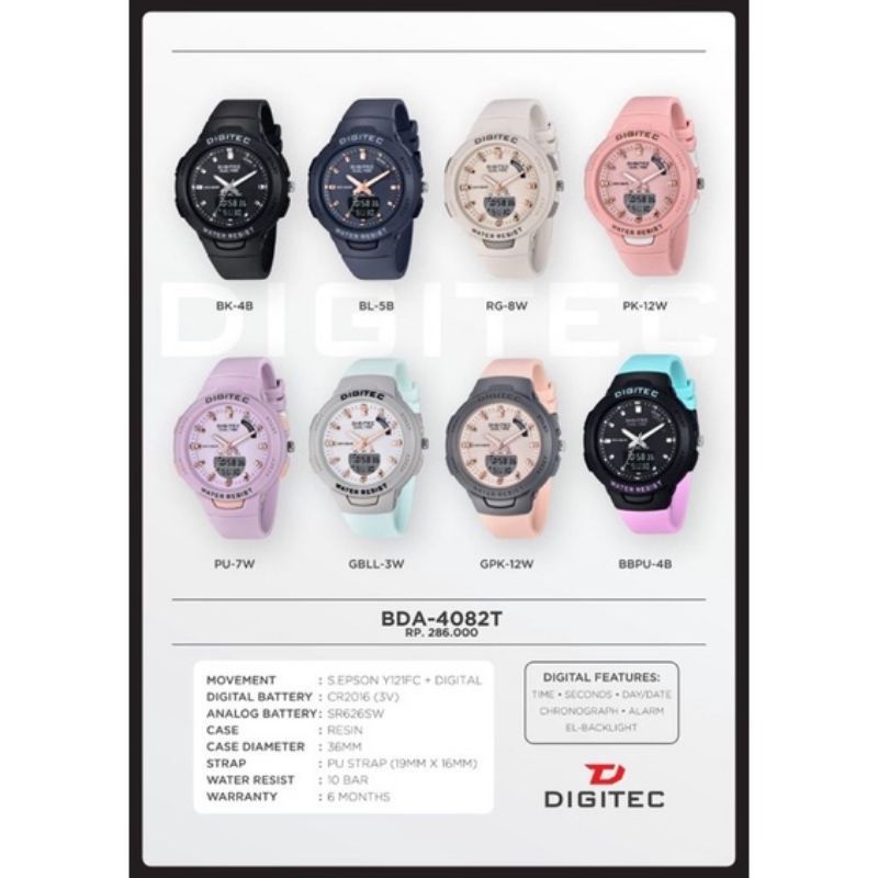 Jam Tangan Digitec 4082 Dualtime Original