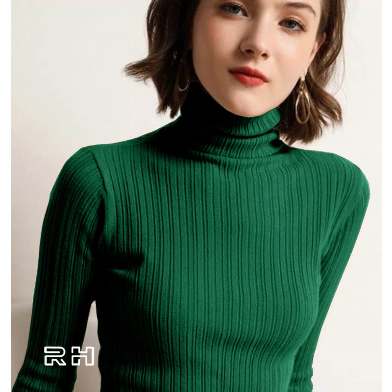 RH - SWEATER SALUR 02 RAJUT TURTLENECK WANITA KERAH TINGGI TURTLE NECK POLOS