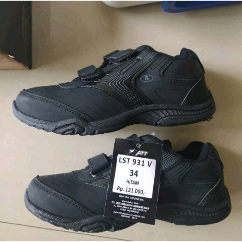 SEPATU SEKOLAH PRO ATT LST 931 ATT OR hitam polos, SEPATU SEKOLAH TK SD