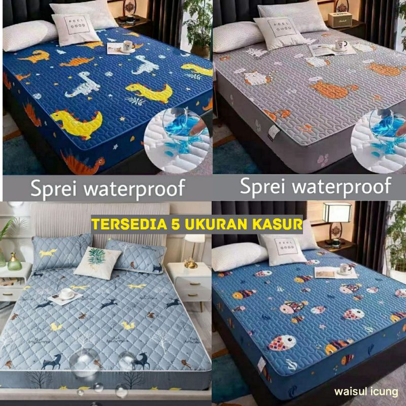 Sprei Sultan Waterproof anti ompol anti tahan air size 180x200 Seprei Adem full Karet