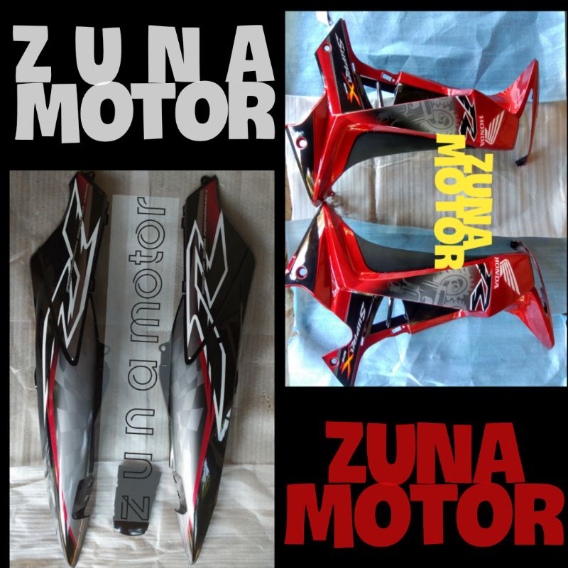 Cover Bodi dan Sayap Supra X 125 R New betmen 2008 2009 Merah hitam