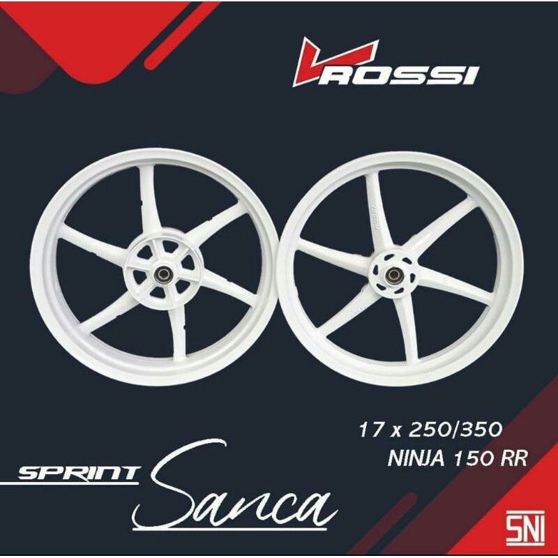 Velg V Rossi SANCA DERIK gold hitam putih Copy RCB sp522 NINJA RR, R dan SS