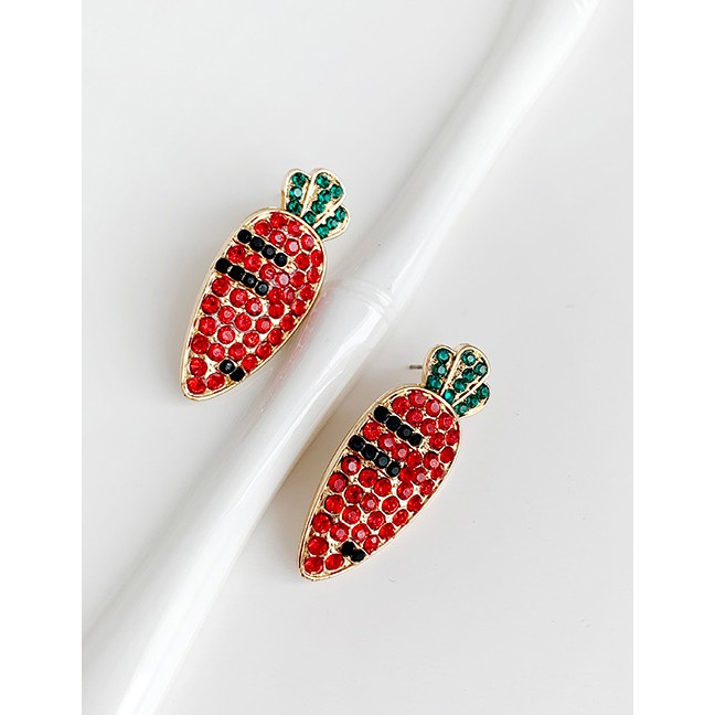 LRC Anting Tusuk Fashion Alloy Studded Carrot Earrings F82344