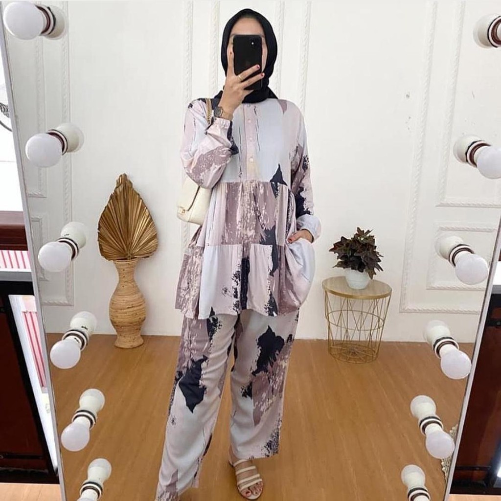 One set Rayon Viscose Busui Ld 100 - 110 Motif Kekinian-6