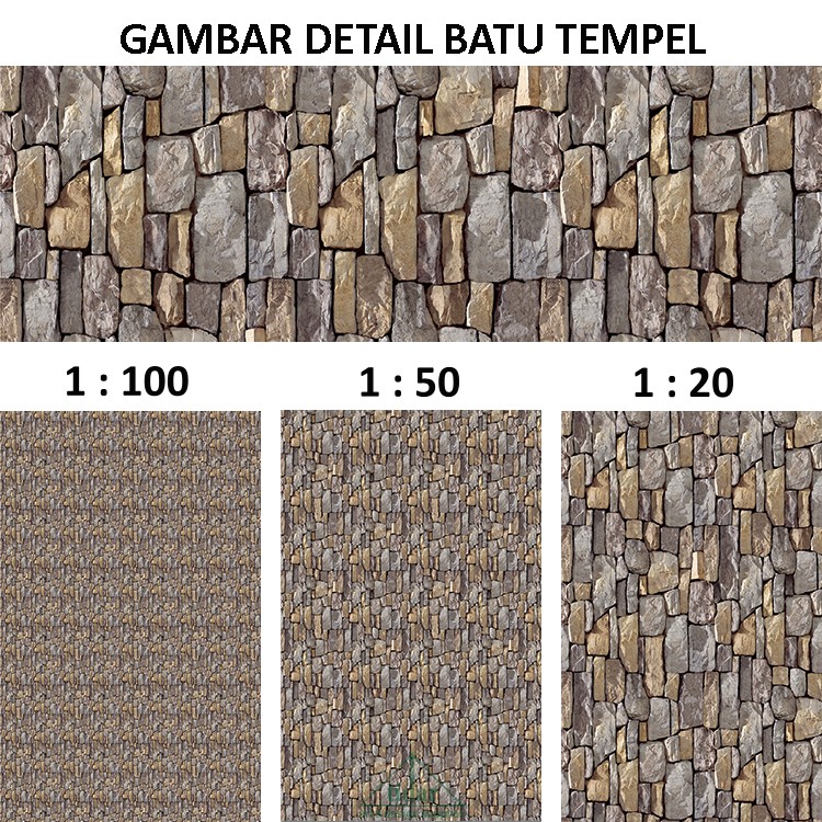 

[MR] Kertas Tekstur / Motif Batu Tempel Dinding Berskala / Miniblock #5