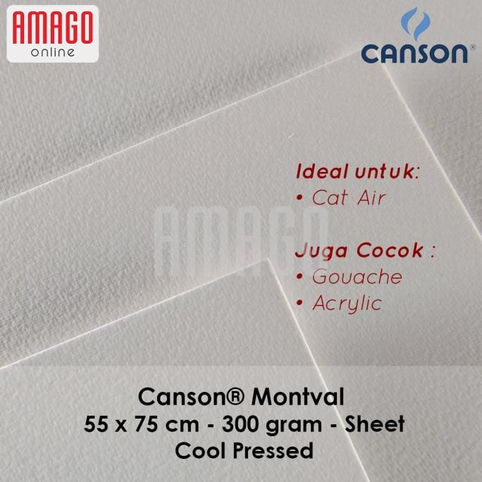 

CANSON MONTVAL - 55 x 75 CM 300 GR - 10 SHEETS -COOL PRESSED-200801103 ---READY---