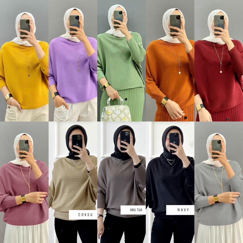 SWEATER RAJUT BATWING/ baju rajut/cardigan rajut premium putbabyshop