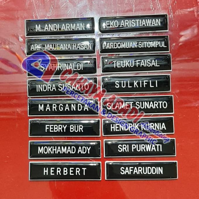 

Big Sale Nama dada atau Name Tag atau Papan Nama PDH PNS Grafir - PENITI Promo Awal tahun