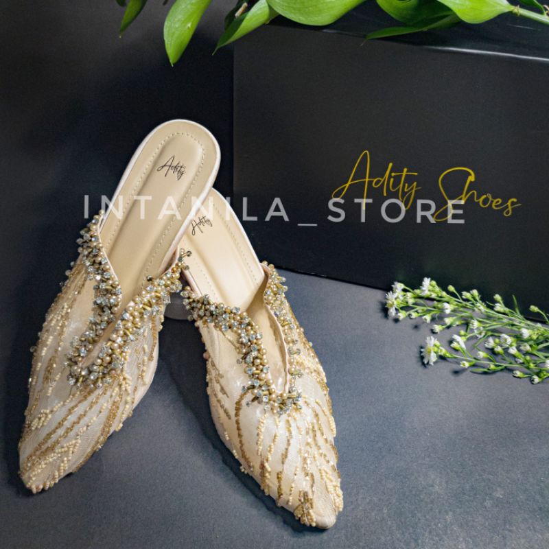 Preloved Flat Shoes / Mules Shoes/ Shoes Block Heels Brown / Sandal Kawinan / Kondangan Preloved