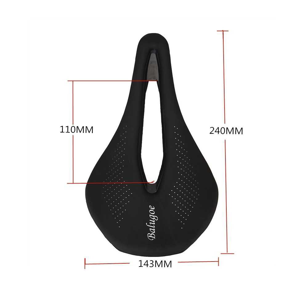 Jok Sadel Sepeda Bike Saddle Leather Carbon Fiber Breathable Ultralight - EC90 - Black