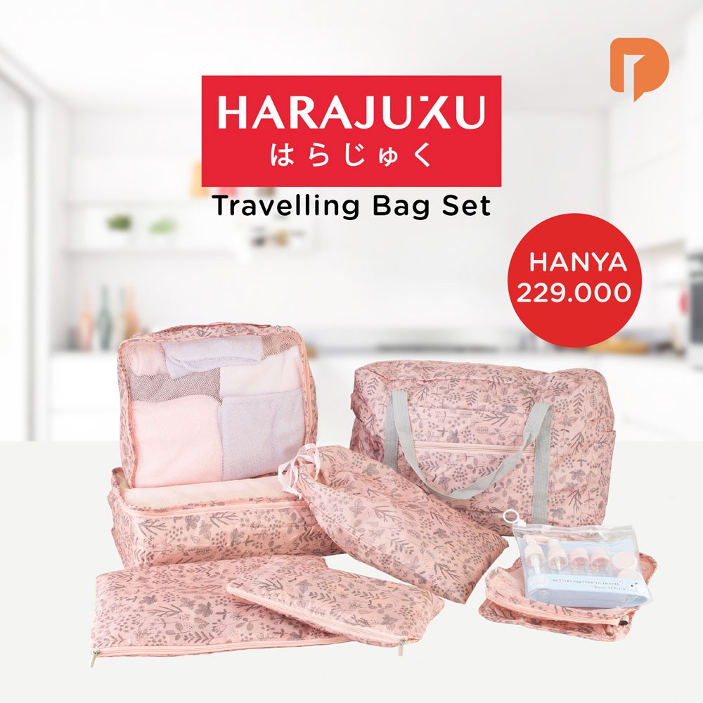 Harajuku Travelling Bag Set | Travel Organizer Set | Cloth Storage | Tas Travelling Set