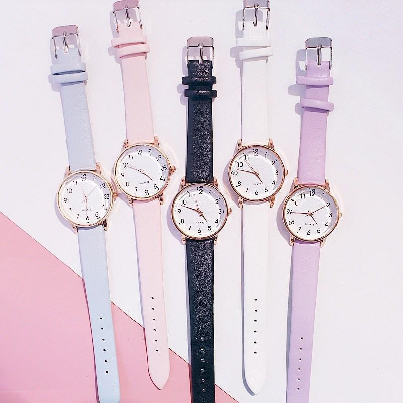 ✅Grosir Jam Senen - Jam Tangan Candycat Polos Bentuk Bulat Jam Tangan Wanita Pastel Gaya Korea Impor Premium