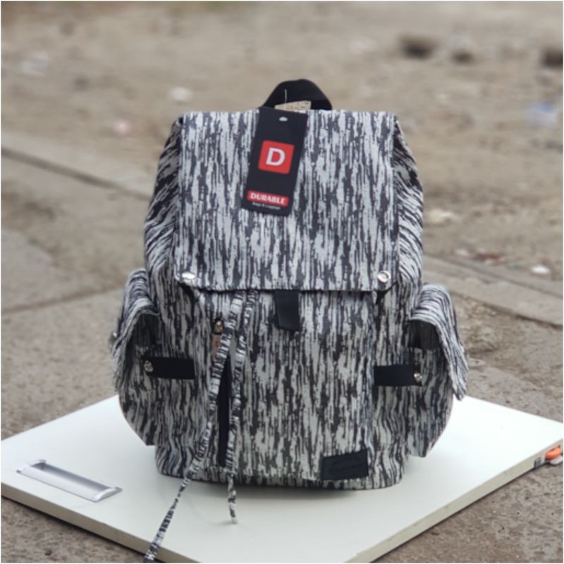 Tas Kanvas Ransel Laptop Canvas Polofelix Motif Kapasitas Besar