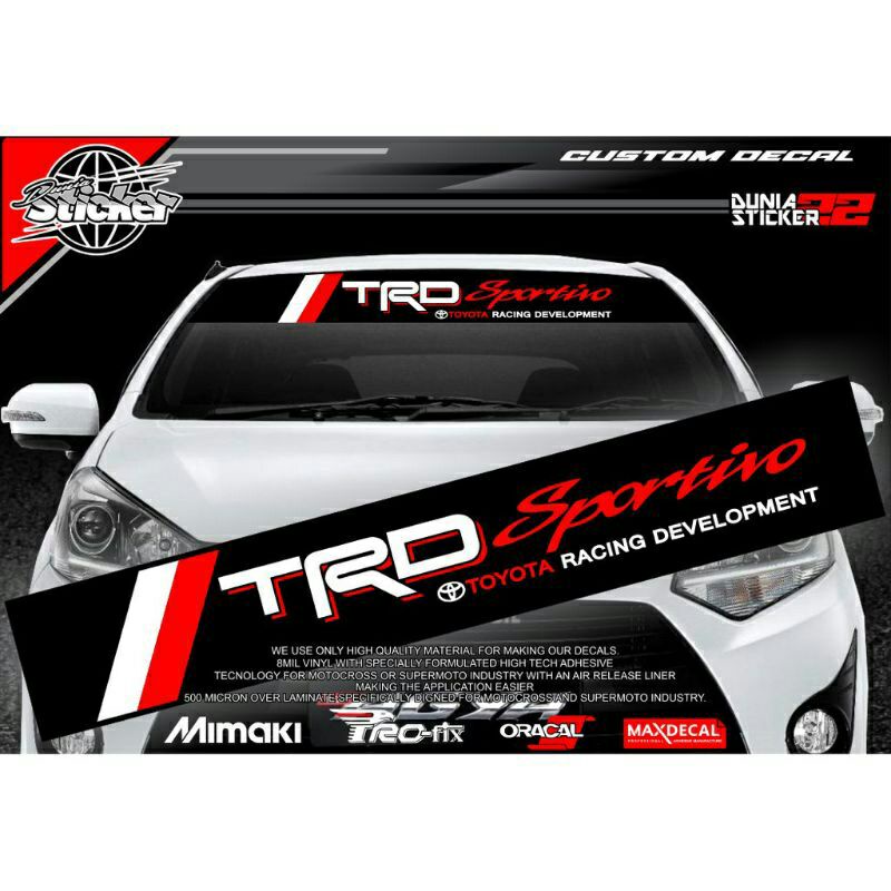STICKER MOBIL STIKER KACA DEPAN TRD SPORTIVO UNIVERSAL