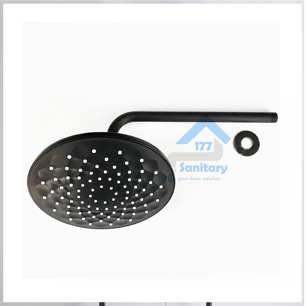 Shower Tembok Minimalis HITAM Gede 9inch WS55- Wall Shower Mandi Tanam black jumbo Semprotan bathroom /M1