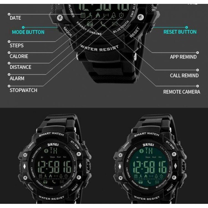 SMARTWATCH - Jam Smartwatch Bluetooth Sport Pria Skmei casio 1226 LIMITED EDITION