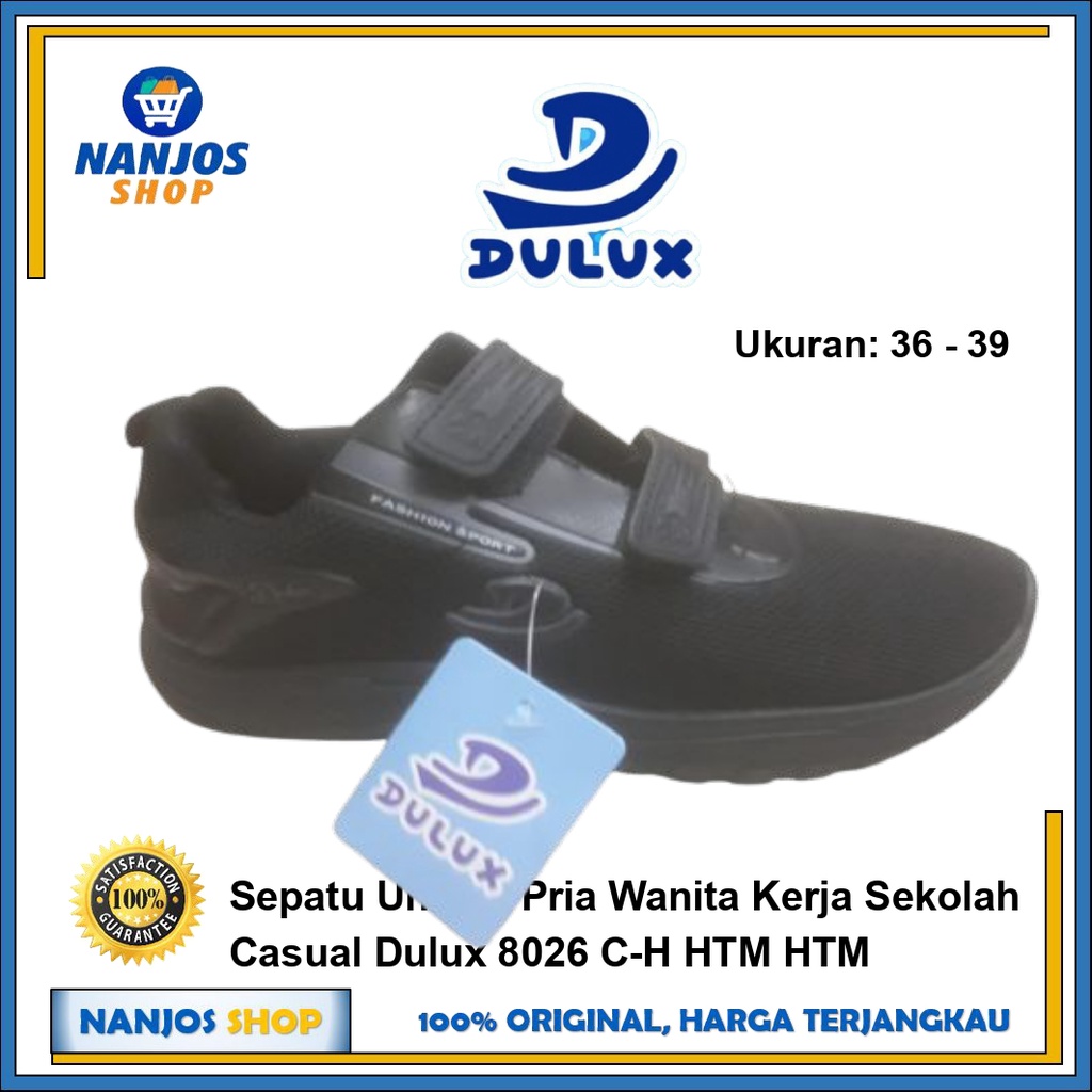 Sepatu Unisex Pria Wanita Kerja Kantor Casual Sekolah Sd-Sma Dulux 8026 C-H Hitam Full