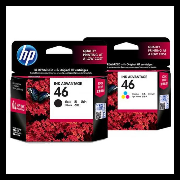 

COD PAKET TINTA HP 46 BLACK + COLOUR ORIGINAL KODE 1255