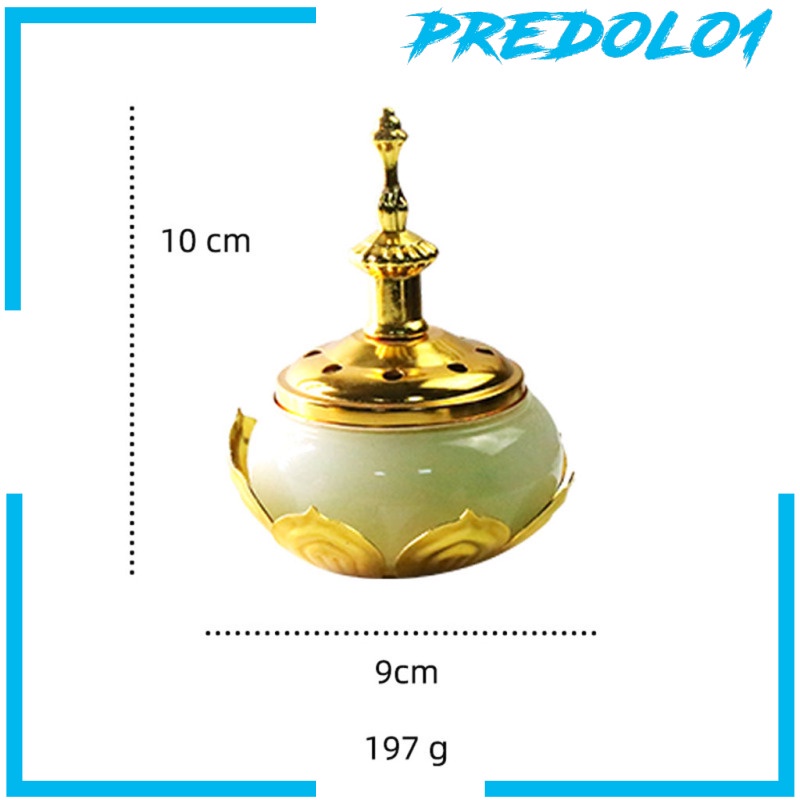 [PREDOLO1] Lotus Incense Burner with Removable Lid Cone Coil Holder Censer Ornament Indoor Bedroom Meditation