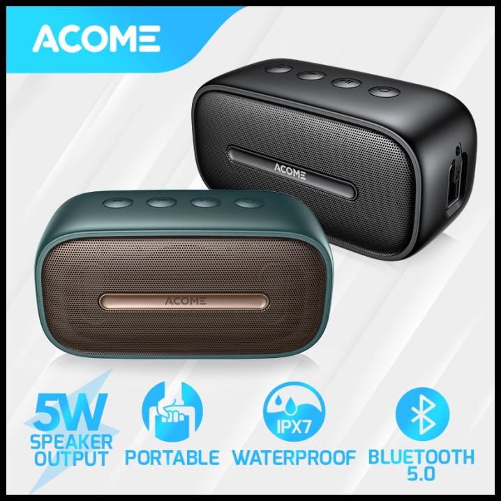 Acome Speaker Bluetooth 5.0 Portable Ipx7 Waterproof Tws 5W A8