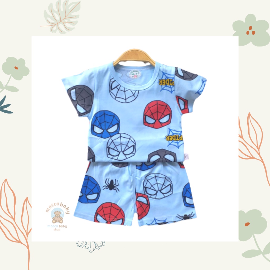 MBSS - Setelan Bayi Pendek FULLPRINT KL / Baju Anak Unisex Setelan Pendek Anak / Baju Bayi Import A121