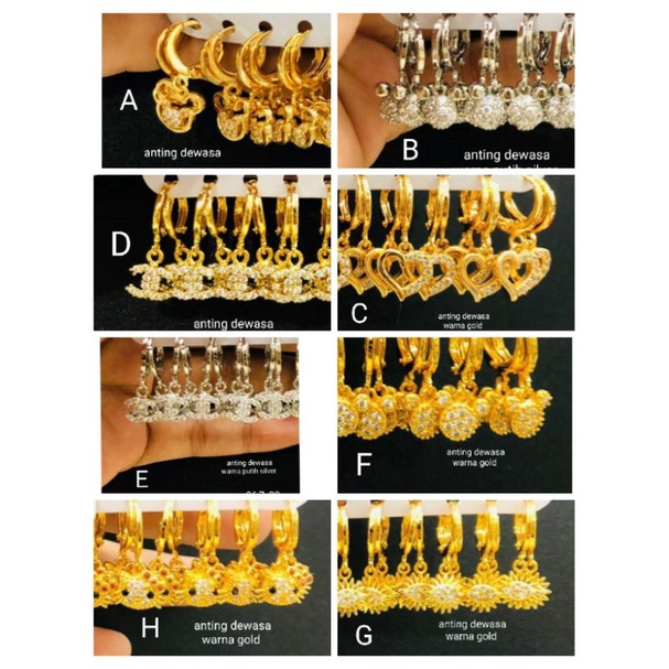 Dmk099. Anting xuping wanita dewasa lapis emas dgn mata zircon