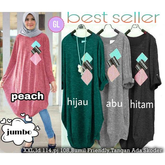 51464 Jumbo Devina/Baju Tunik/Atasan Muslim Wanita/Baju Muslim Murah