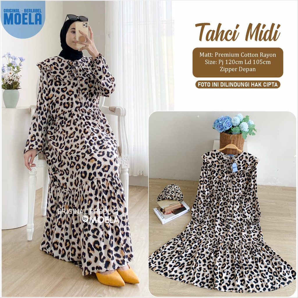 MIDI DRESS LEOPARD LD 110 BY ORIGINAL MOELA BERLABEL