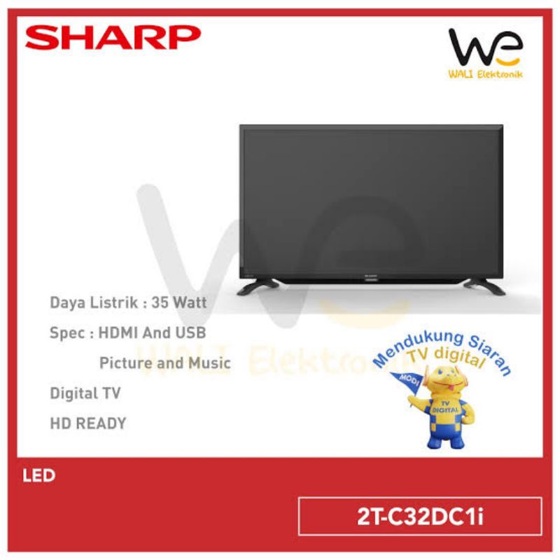 TV LED SHARP 32INCH DIGITAL TV DVB T2 - 32DC1I