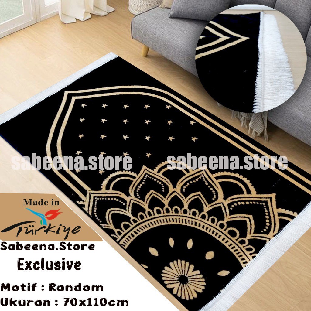 Sajadah Turki Dewasa Exclusive/ukuran 70 cm x 110 cm/ Tebal Halus Lembut Original/ Perlengkapan Shalat/ Pakaian Muslim/ Sejadah Turki Dewasa/ Sajadah Impor Turki/Sabena Store