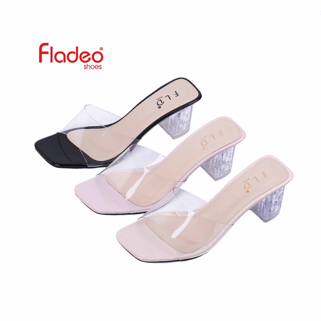 READY Fladeo K20/LDFH560-1MS/Sandal Heels Slide Wanita [ Heels Kaca] RA514