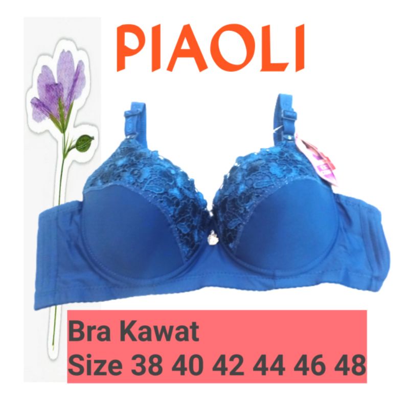 PIAOLI | Bra kawat Jumbo BORDIR ATAS CUP REAL PICT pilih warna | Bh bra jumbo PAKAI KAWAT KAIT 3 CUP D