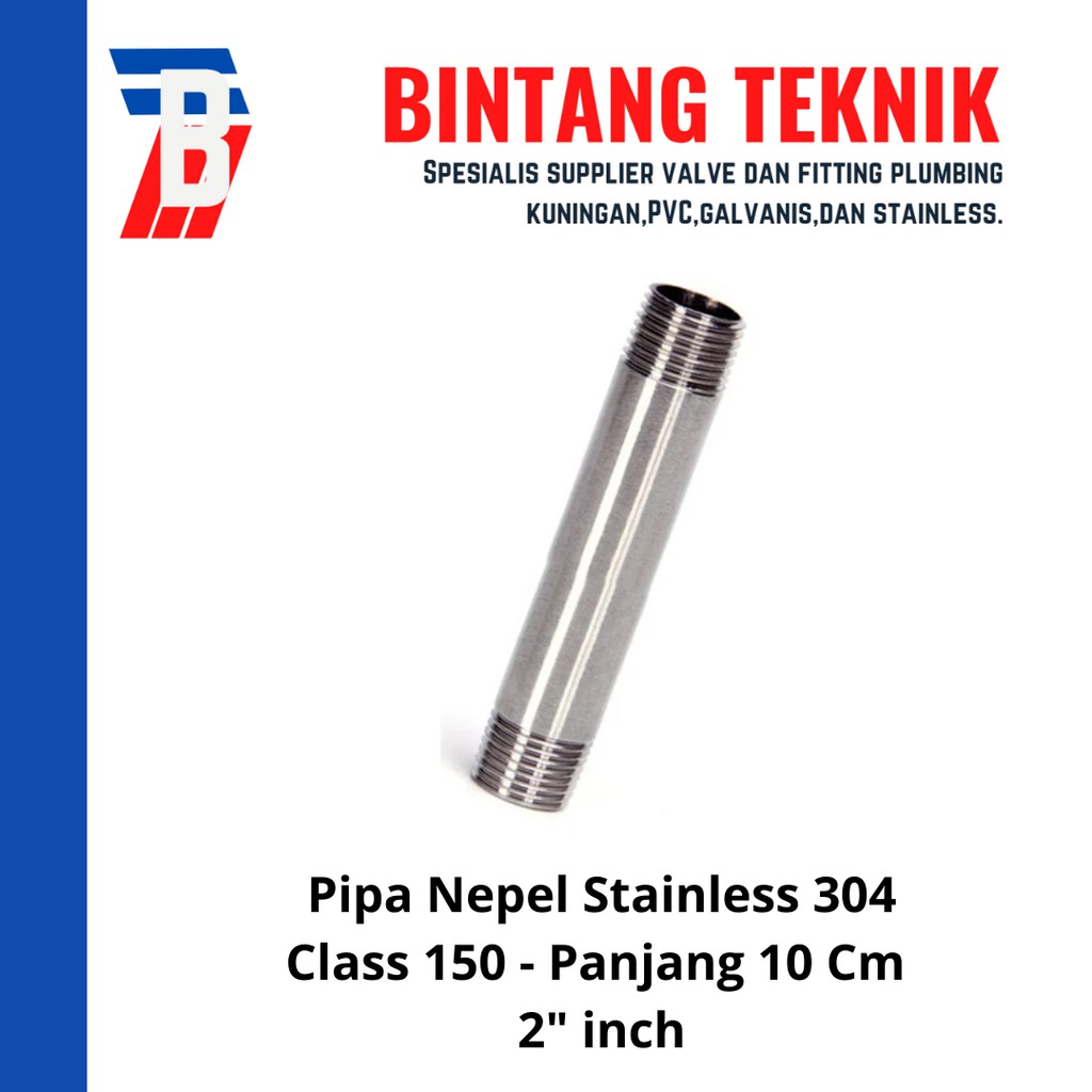 Pipa Nepel (Nipple) 2" inch Stainless 304