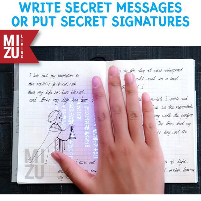 

Hemat Mizu Turritopsis Uv Invisible Fountain Pen Ink + Uv Light Tinta+Senter - Ink+9Led Light