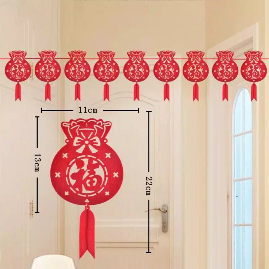 Chinese new year banner hiasan gantung imlek