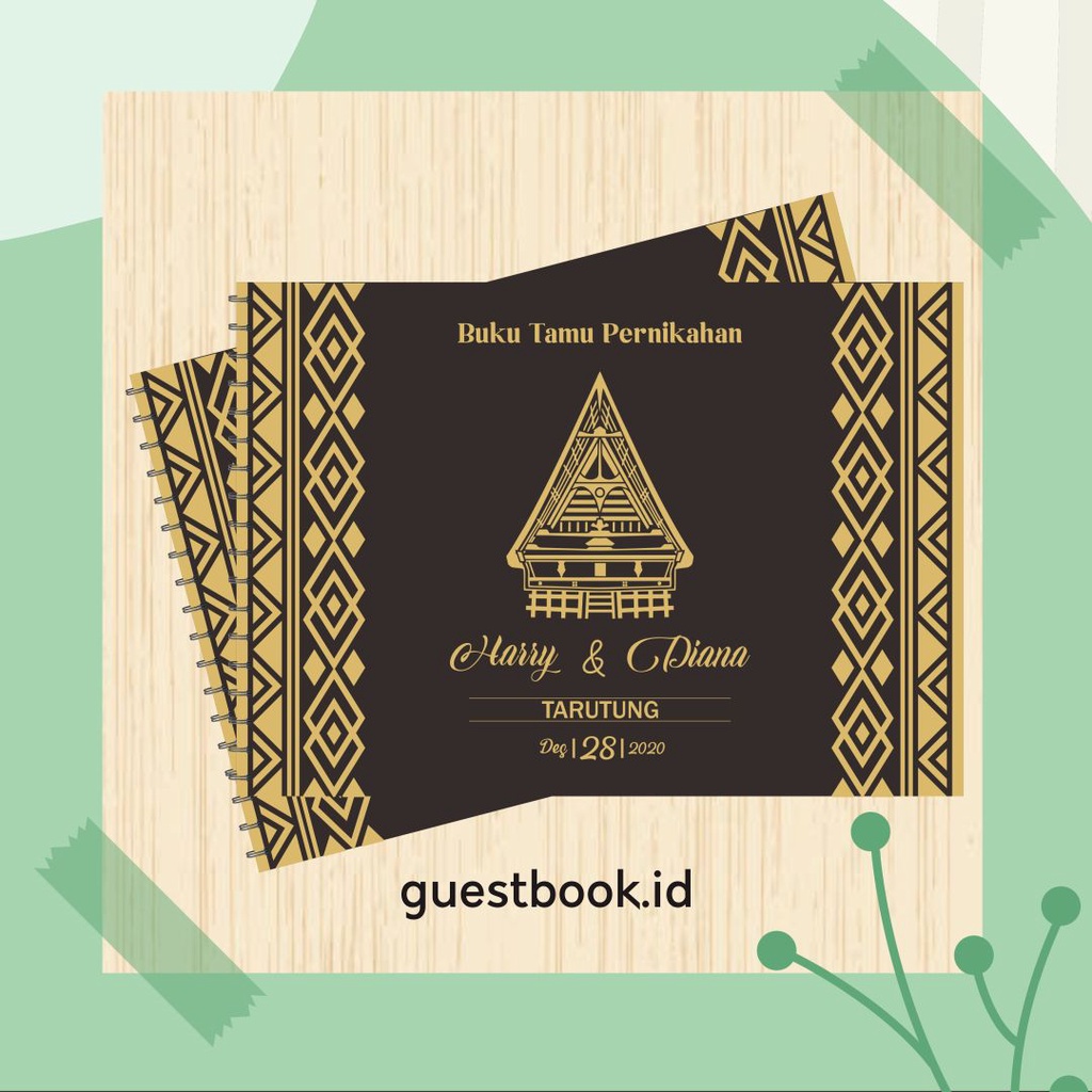 Custom Buku Tamu Pernikahan / Adat Batak / Guest Book / Custom Nama / Softcover / Custom Nama