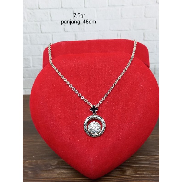 KALUNG NORI UKIR + LIONTIN VANCLE*P MP + CAT WARNA / KALUNG PERAK ASLI SILVER 925 LAPIS EMAS /KALUNG FASHION WANITA TERBARU