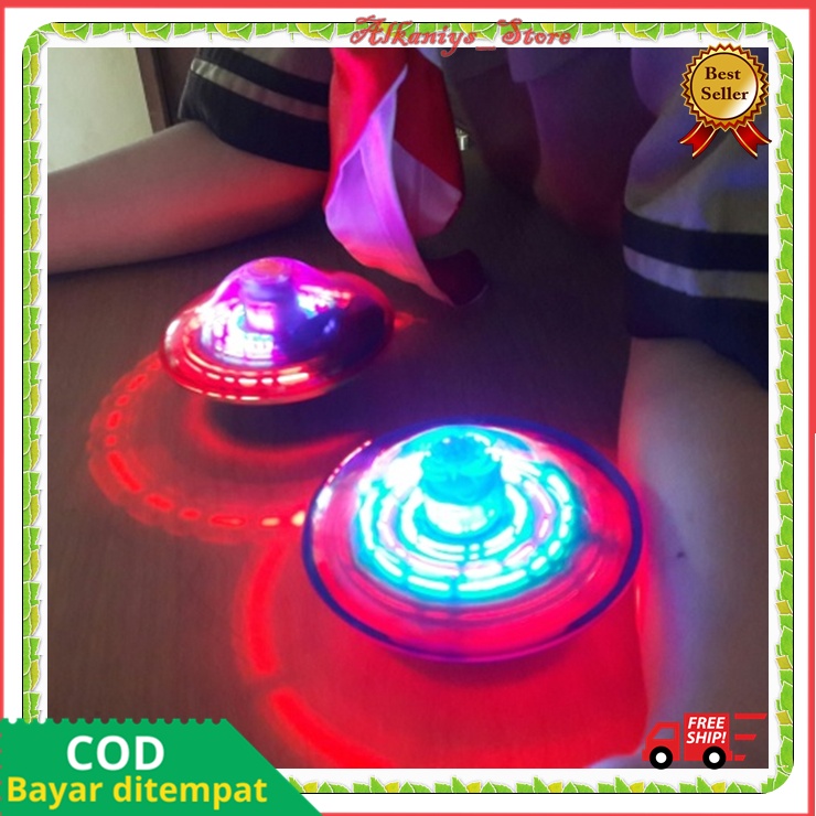 Mainan Anak Laki Laki Gangsing Mainan Gangsing Ufo Gangsing Ufo Nyala Murah Ufo Gyro Berputar Otomat