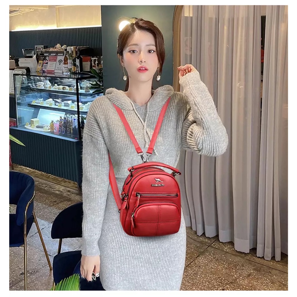 Hot 2022 Tas Ransel Wanita Multifungsi Backpack Kulit Asli