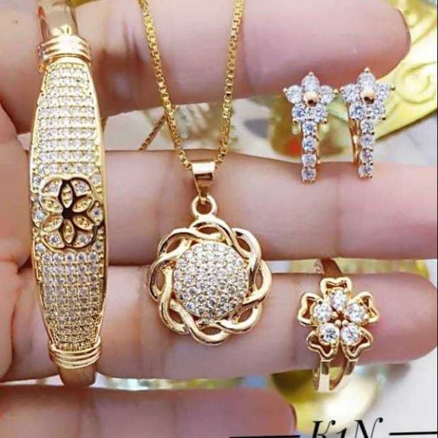 Xuping set perhiasan lapis emas 24k 0914