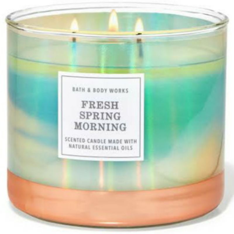 BATH &amp; BODY WORKS BBW FRESH SPRING MORNING 3-WICK SCENTED CANDLE 411 G