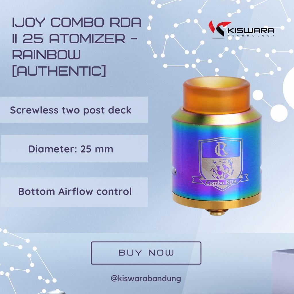 IJOY Combo RDA II 25 Atomizer - RAINBOW [Authentic] KiswaraBandung