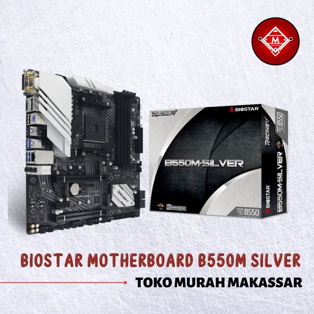BIOSTAR MOTHERBOARD B550M SILVER AM4 3000 500/ MB01-BIO