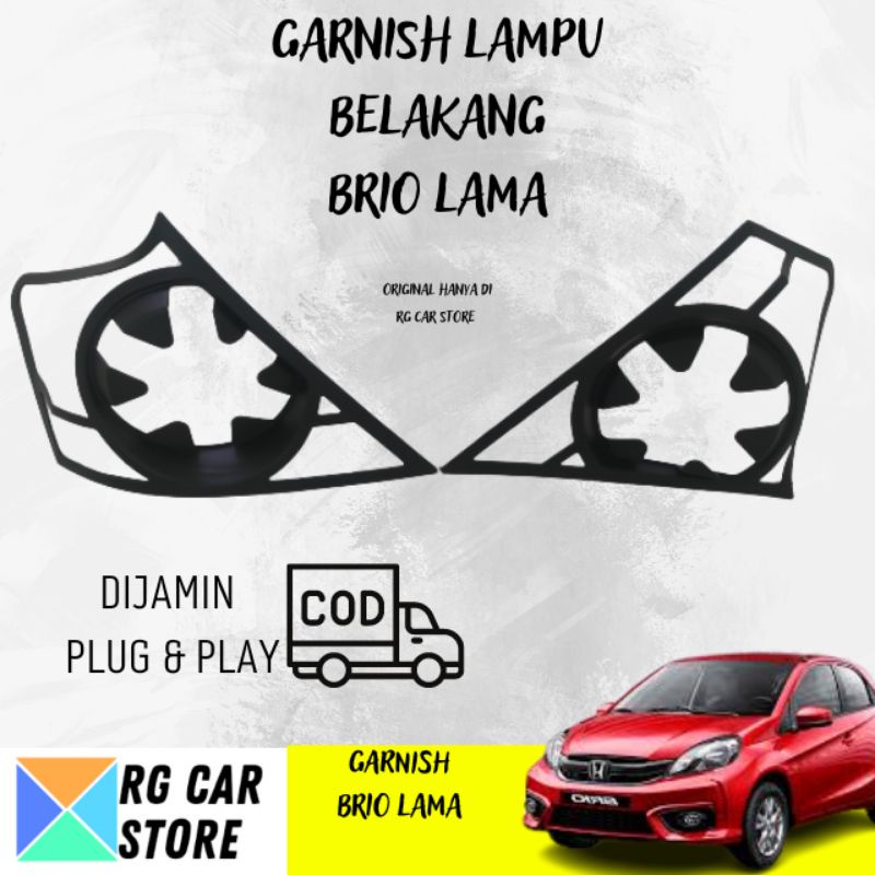 BRIO 2012-2017 GARNISH LAMPU DEPAN BELAKANG HITAM DOFF DIJAMIN PNP BERKUALITAS