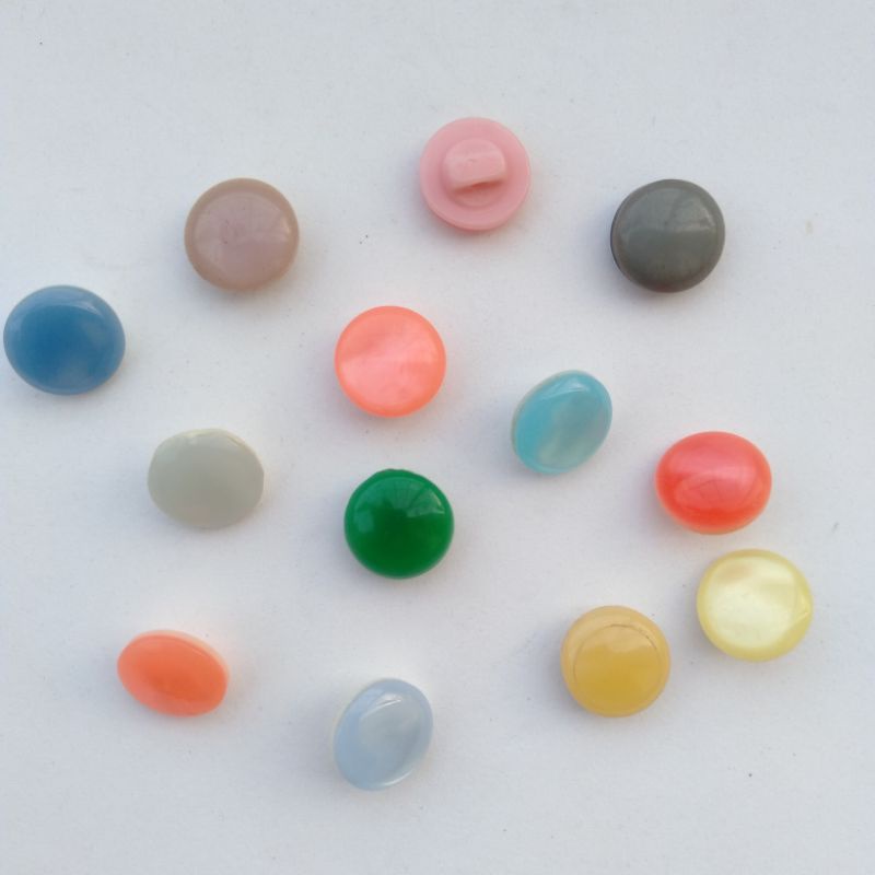 Kancing Baju Jamur Gepeng/Kancing Warna Warni/14 warna/18Line