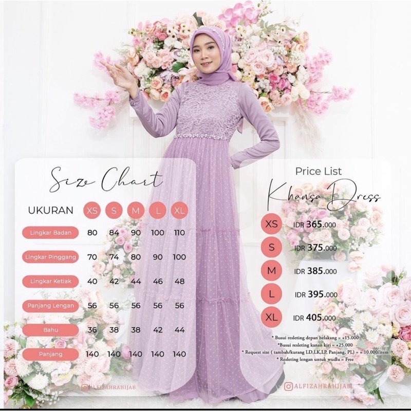Preloved Khansa dress lilac size S original Alfizahrahijab