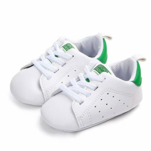 Sepatu bayi import laki laki prewalker baby shoes model tali keren Stan Smith Adidas
