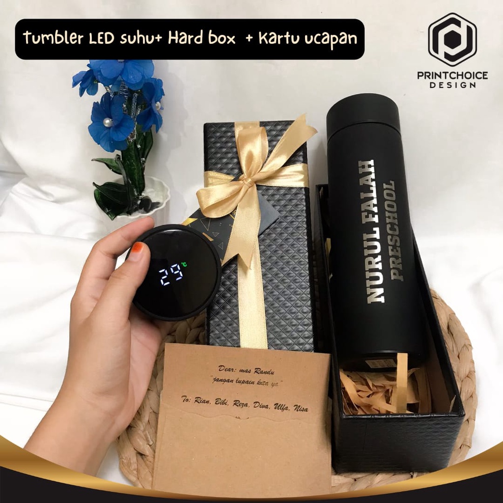 TUMBLER LED TEMPERATURE CUSTOM FREE DESAIN &amp; BUBBLE WRAP SMART TUMBLER HARDBOX 500ML