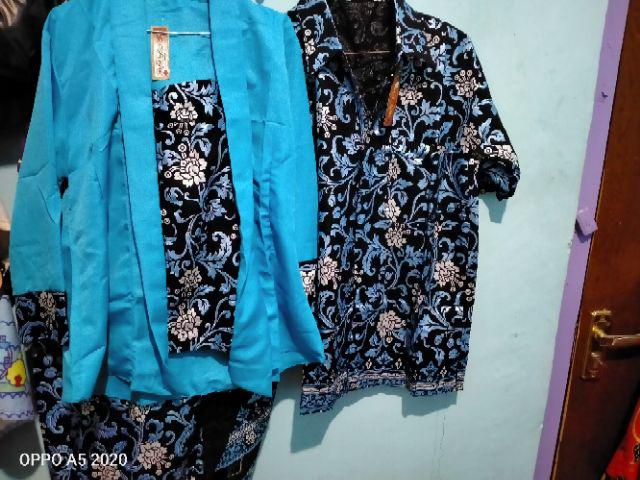 [couple Biru Saja] Srg 732 Couple Rovella Sarimbit Batik Modern Prada Kutu Baru Seragam Pesta Muslim